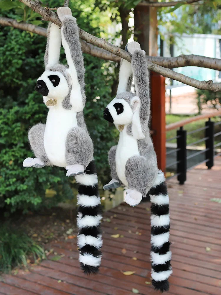 28cm Wild Lemur Plush Stuffed Animal Toy with Short and Long Arms for Kids and Adults