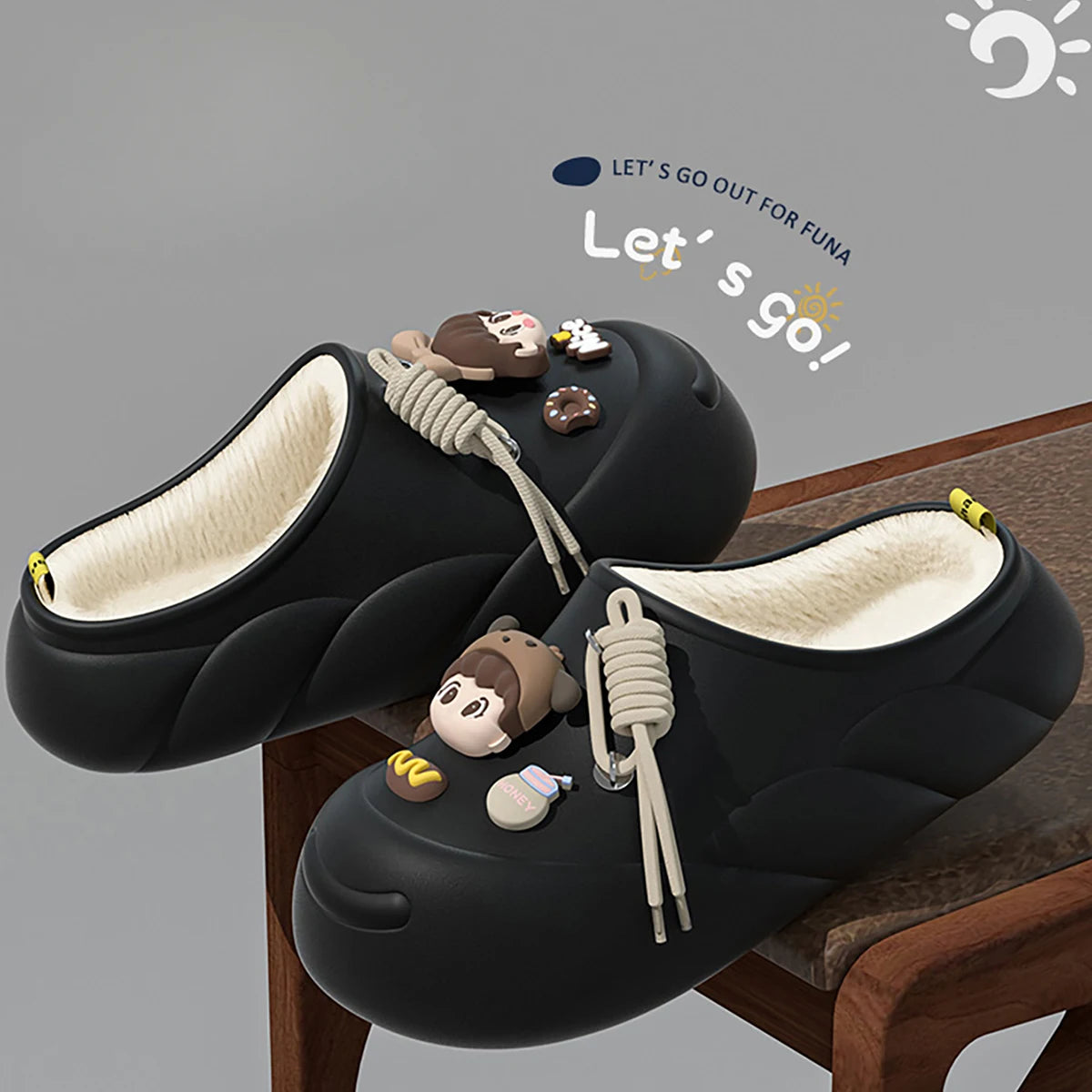 Winter Cartoon Damen Warme Hausschuhe mit Rutschfestem EVA
