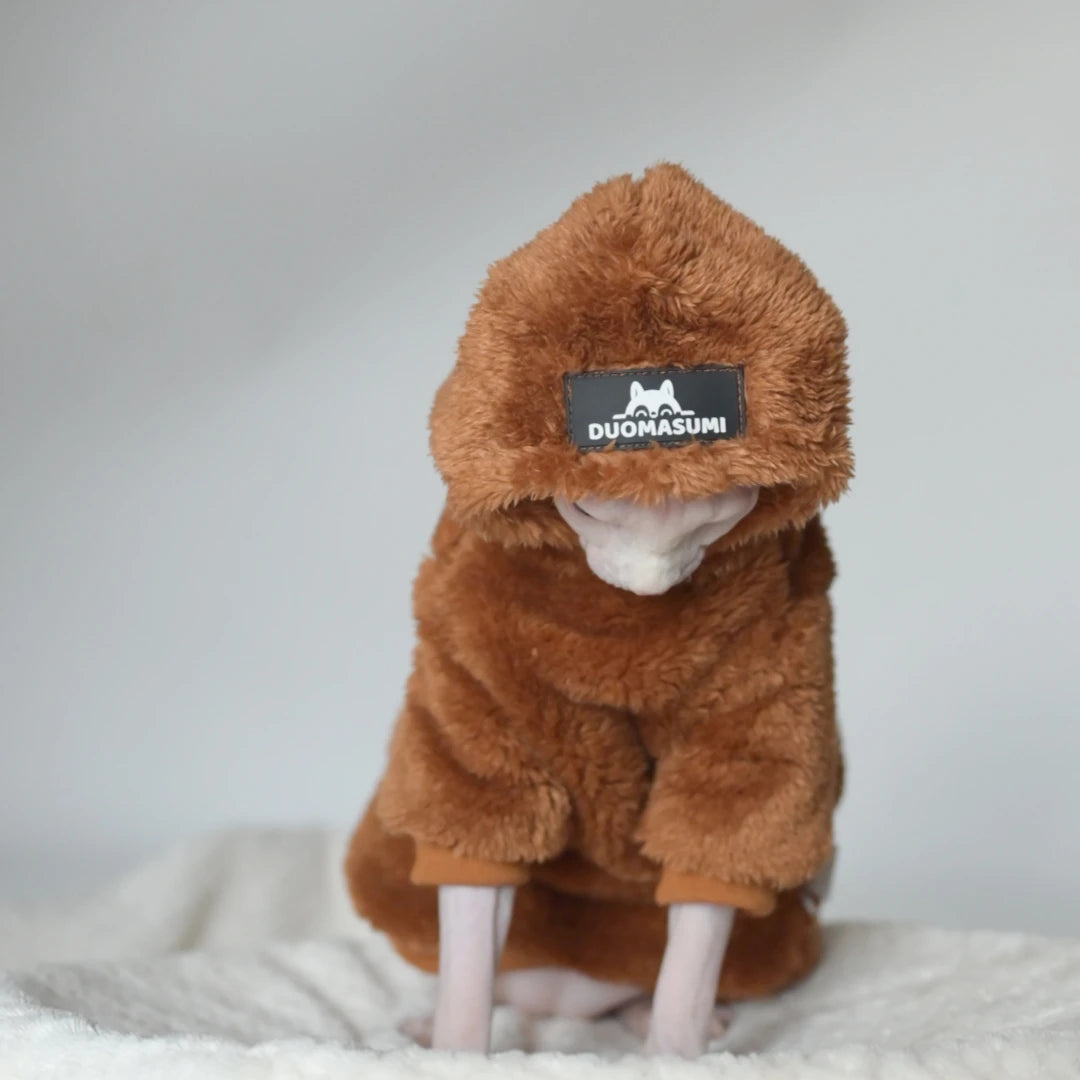 Hairless Cat Clothes Thick and Warm Winter Apparel for Sphynx, Devon Cats and Small Dogs