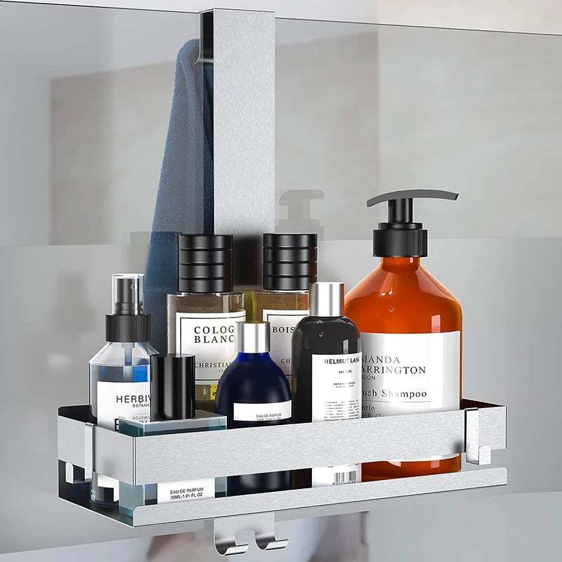 No Drill Movable Bathroom Shelf Steel Organizer for Shower and Storage Solution