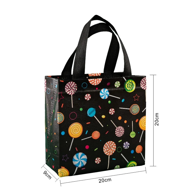 Waterproof Black Non-Woven Fabric Bags Set of 12 or 30 for Clothes Snacks Toys Ideal for Baby Showers Weddings and Party Decorations