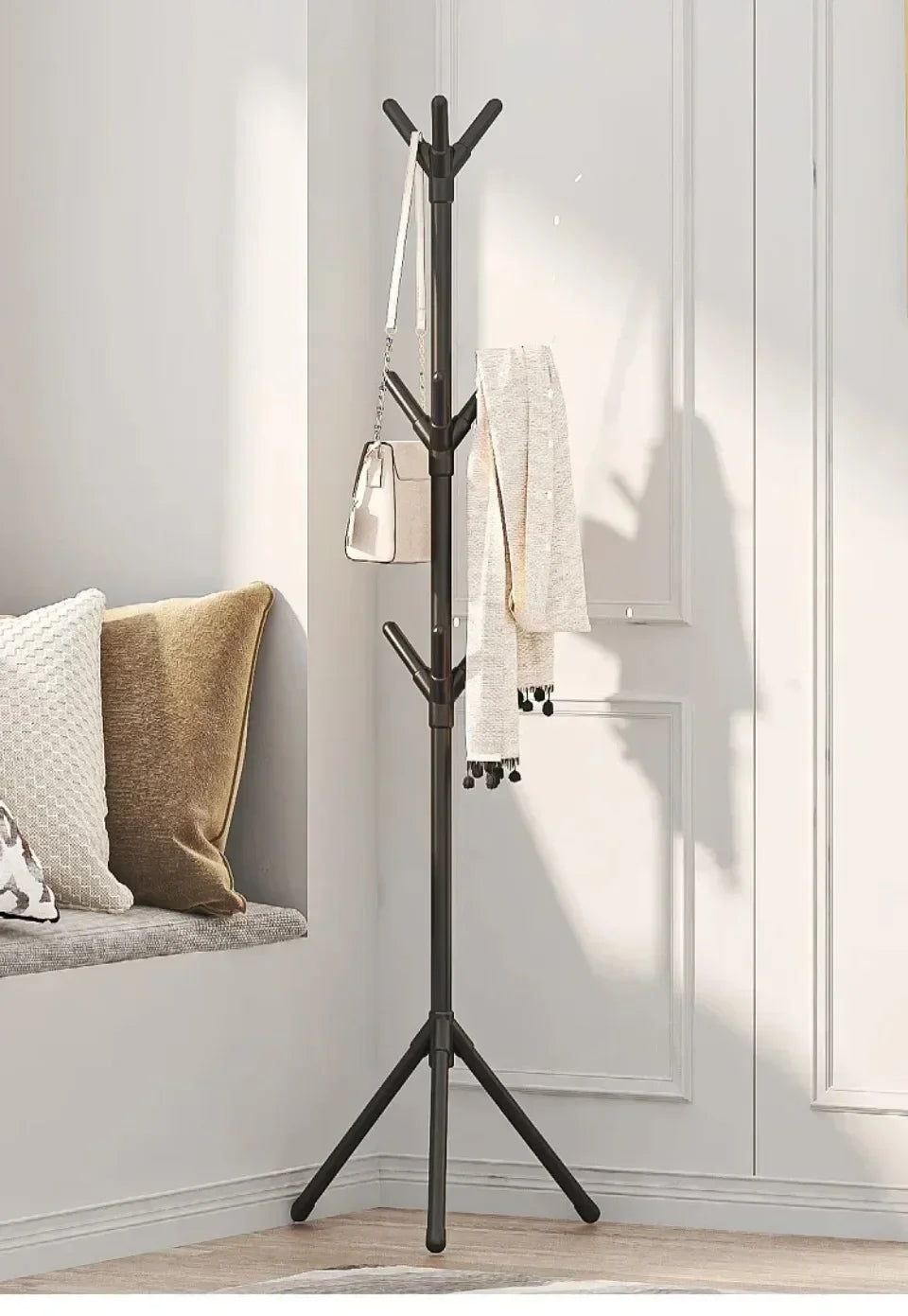Multi Hook Clothes Rack Stand Tree Branch Shape Mobile Coat Rack for Home and Dorm Clothing Storage