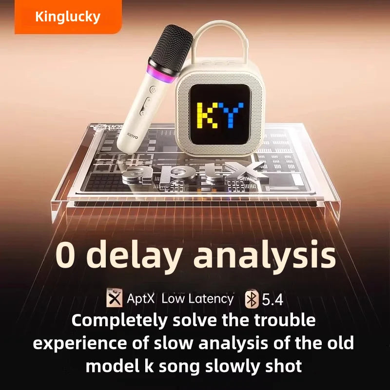 Kinglucky K26 Portable Karaoke Machine with Wireless Microphones for Home Family Fun and Children's Parties