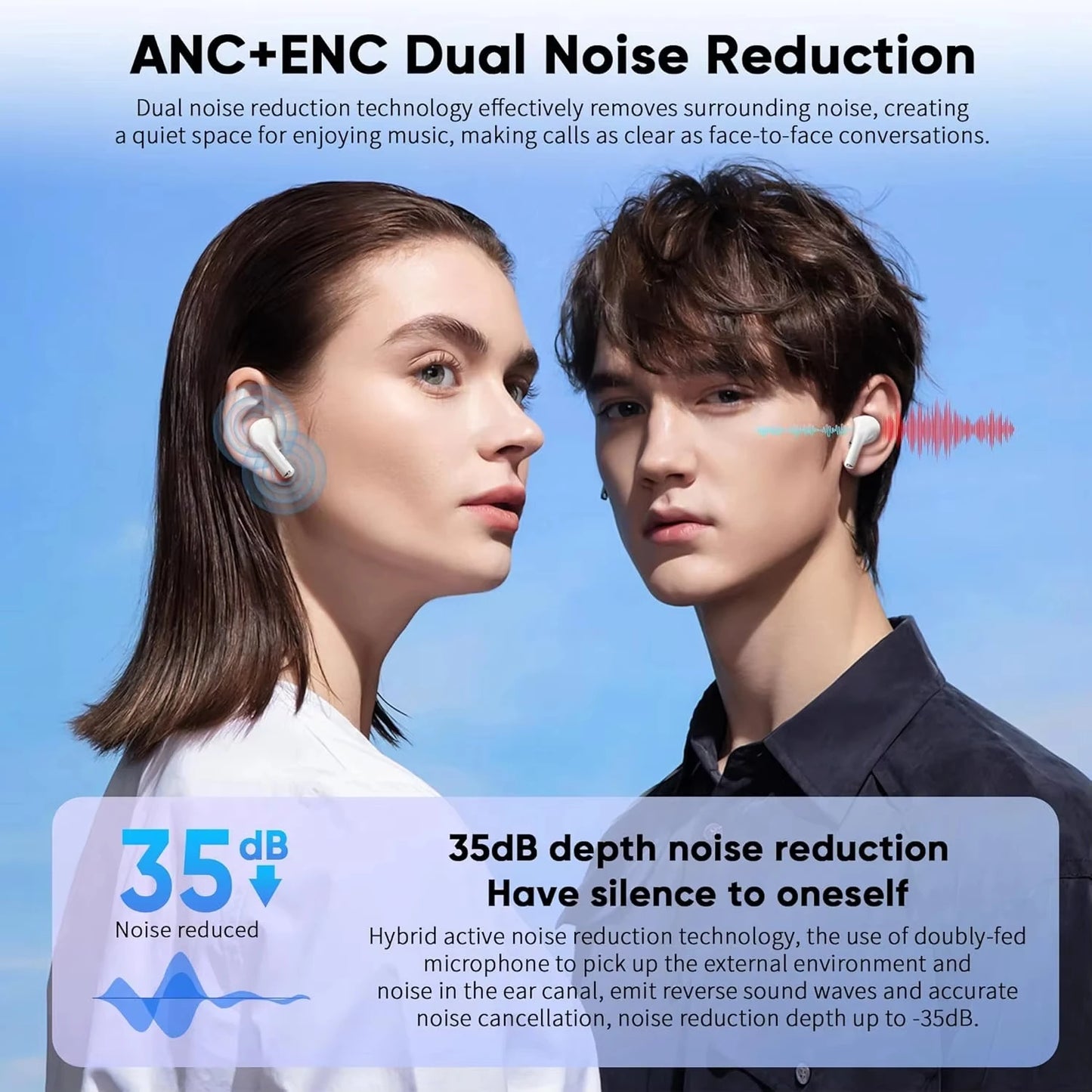In Ear Subwoofer Earphones with HD Microphone Type-C Wireless Headset for iPhone 15 16 Samsung Xiaomi Huawei VIVO Tablet and Phone