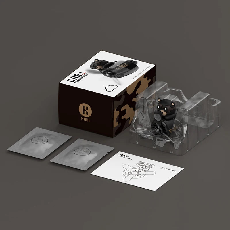 Rotating Airplane Pilot Bear Car Air Freshener Clips Aroma