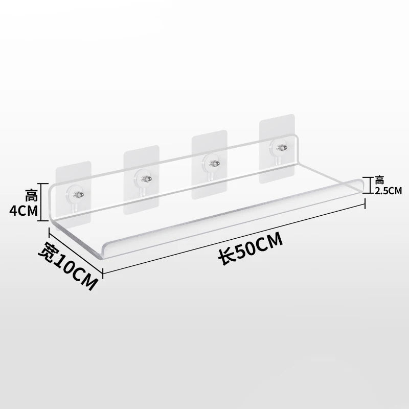 Invisible Acrylic Floating Wall Ledge Shelf for Kids Bookshelves and Bathroom Storage
