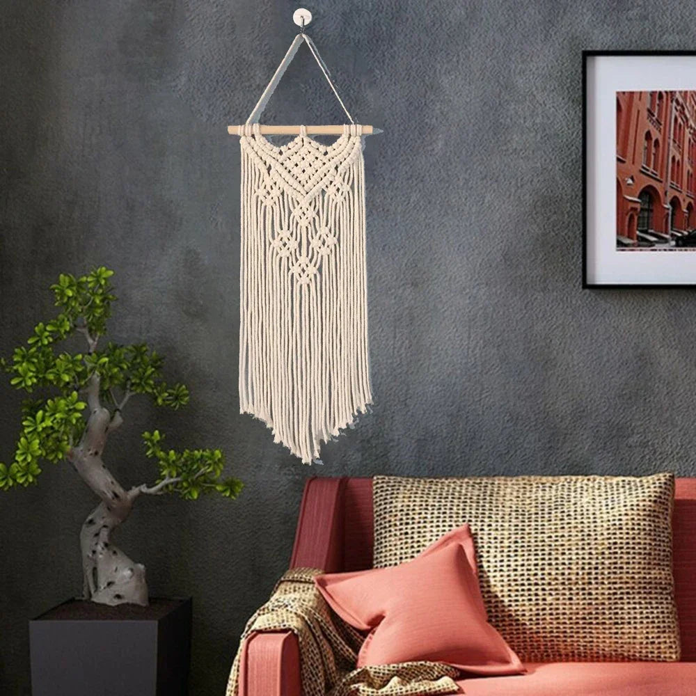 Macrame Wall Hanging Handwoven Bohemian Cotton Rope Tapestry Home Decoration European And American Style