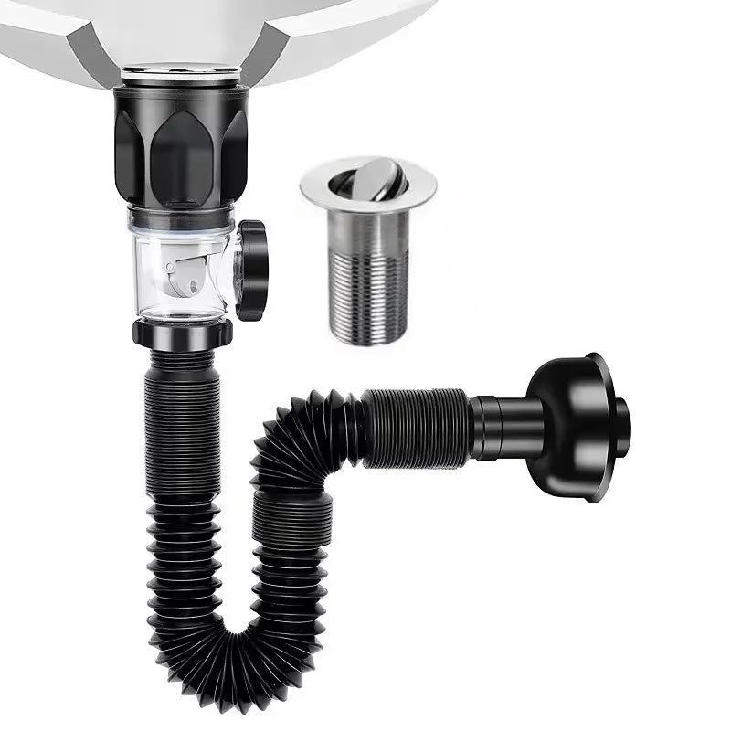 Flip Top Anti-Odor Drain Pipe Set for Kitchen Sink and Bathroom Anti Clogging Deodorizing Filter