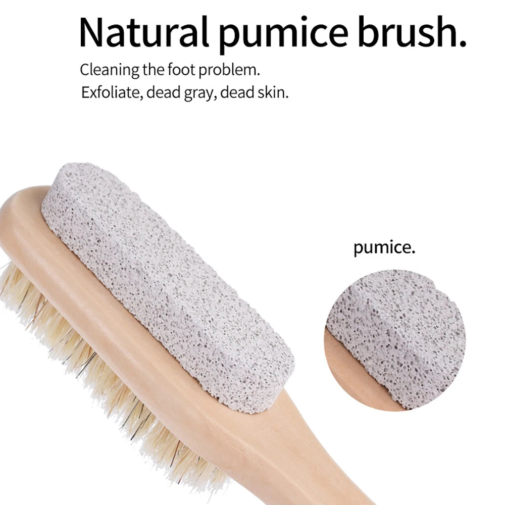 Natural Bamboo Foot File Callus Remover with Pumice Stone