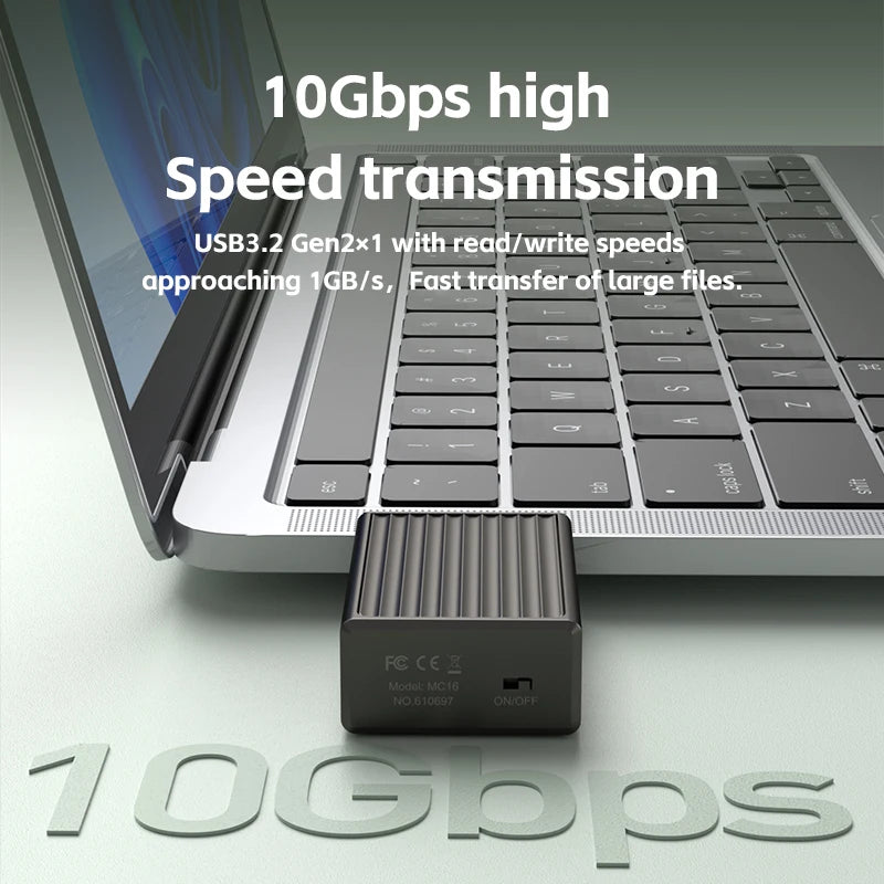 Hagibis 2230 M2 NVMe SSD Enclosure with Cooling Fan USB 3.2 Gen 2 High Speed Storage Case for Laptop iPhone 16 Pro 15 iPad