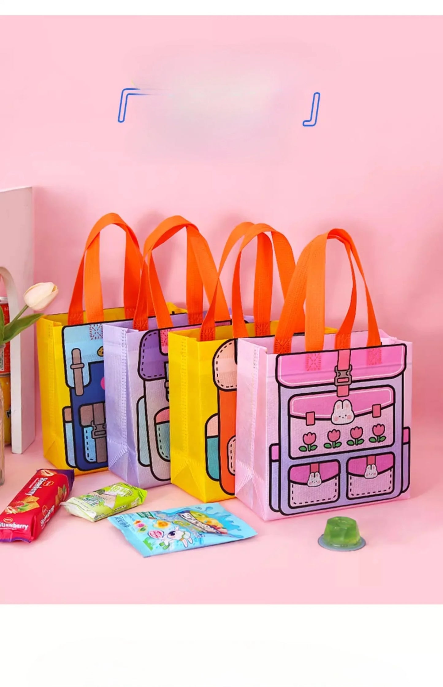StoBag Eco-Friendly Cartoon Gift Wrapping Tote Bag for Kids Birthday Parties Ideal for Candy Toys Stationery and More
