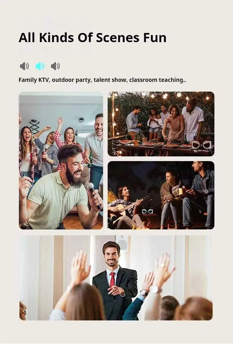 Owls 20W Wireless Bluetooth Speaker with Dual Microphones Portable HiFi Sound for Outdoor Karaoke and Family Parties