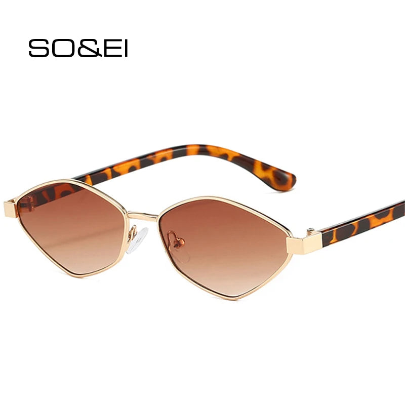 SO&EI Fashion Irregular Polygon Cat Eye Sunglasses UV400 Retro Shades for Women and Men