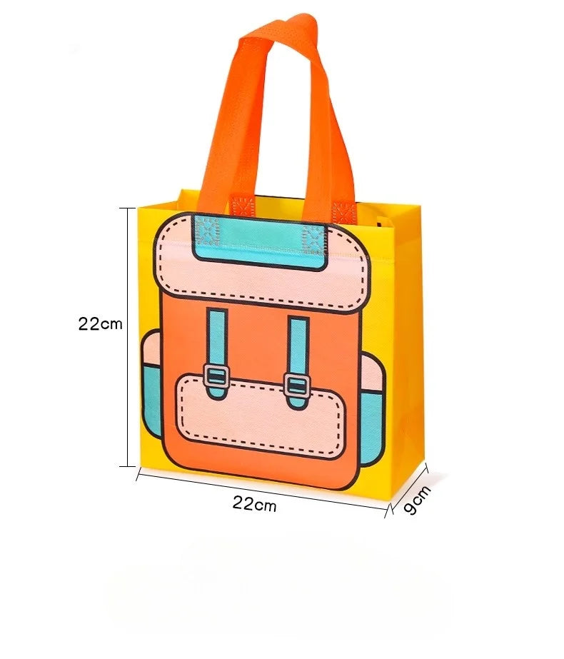 StoBag Eco-Friendly Cartoon Gift Wrapping Tote Bag for Kids Birthday Parties Ideal for Candy Toys Stationery and More