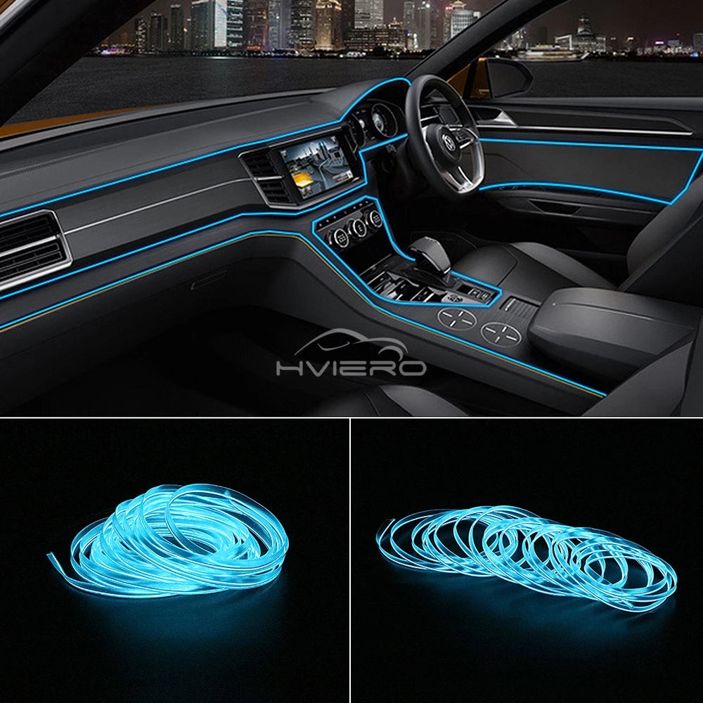 1M/2M/3M/5M Car Interior LED Strip Flexible Neon Lights USB