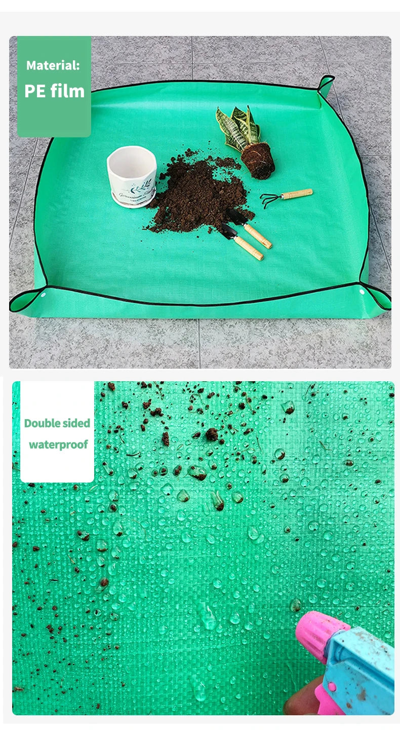 1 alfombrilla para plantar de 50 a 100 cm, plegable, impermeable, para trasplantar plantas de jardín