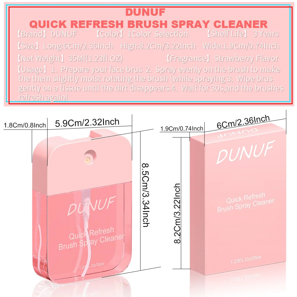 DUNUF 35ML Makeup Brush Cleaning Spray Quick Clean Tool
