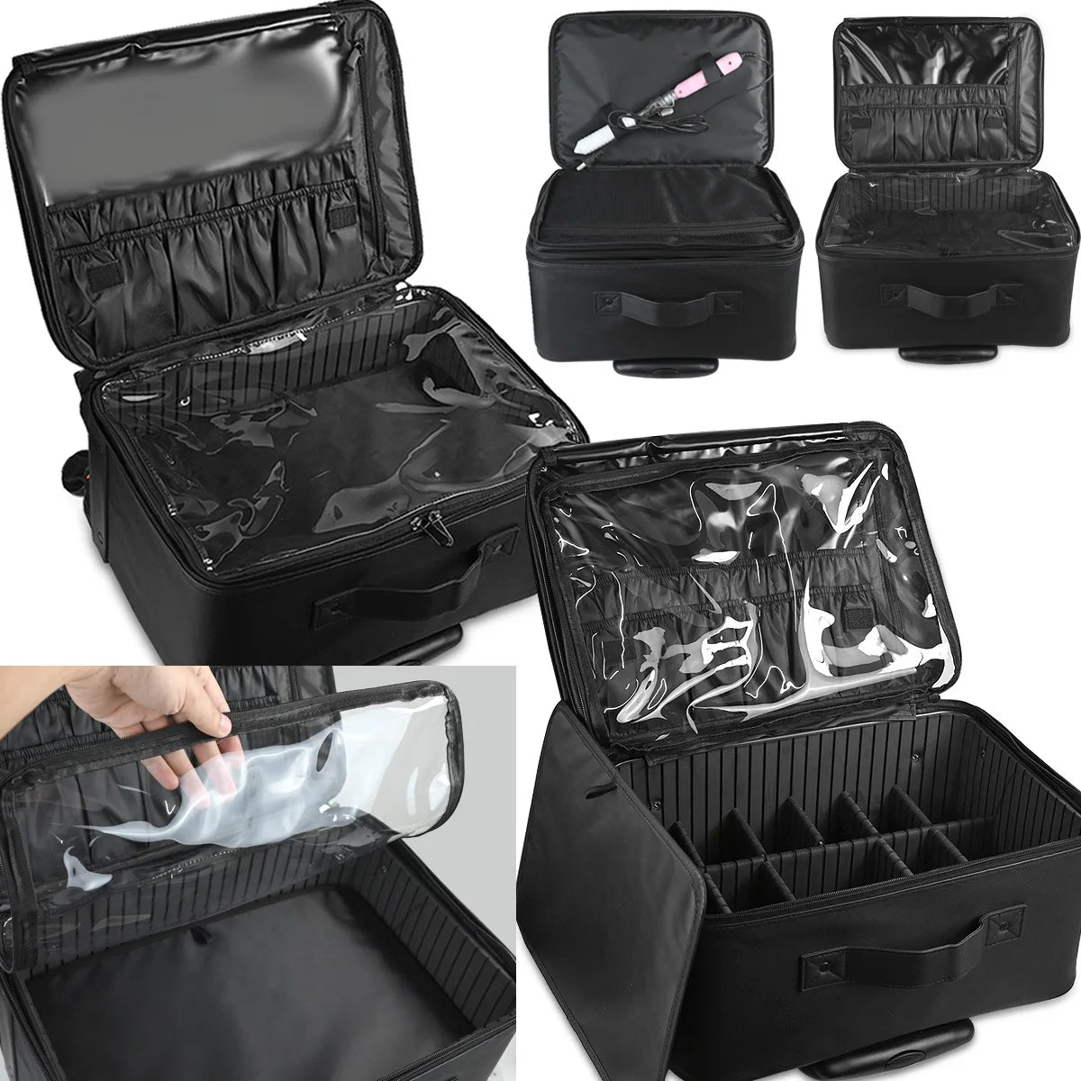 Makeup Travel Case 2in1 Rolling Organizer with Detachable Wheels