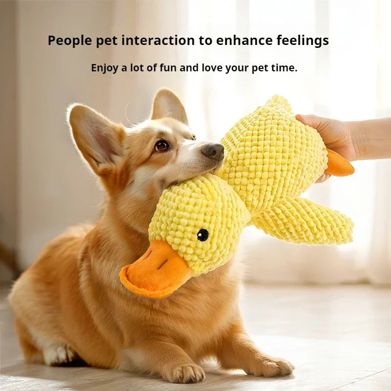 Dog Toy Plush Companion Sleeping Duck Bite Resistant Teeth Grinding Sound Relief Duck Sound Relieve Boredom Cat Pet Toy