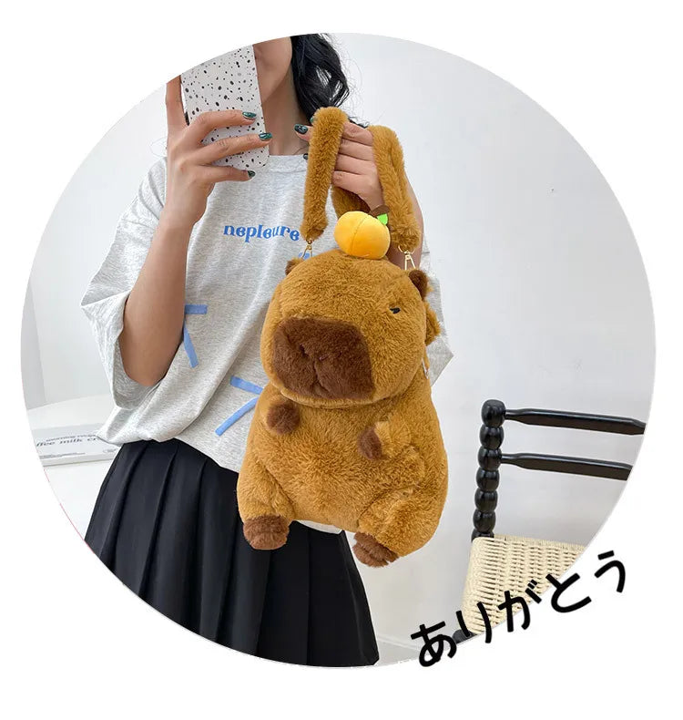 Capybara Plush Backpack Kawaii Mini Knapsack Bag for Kids