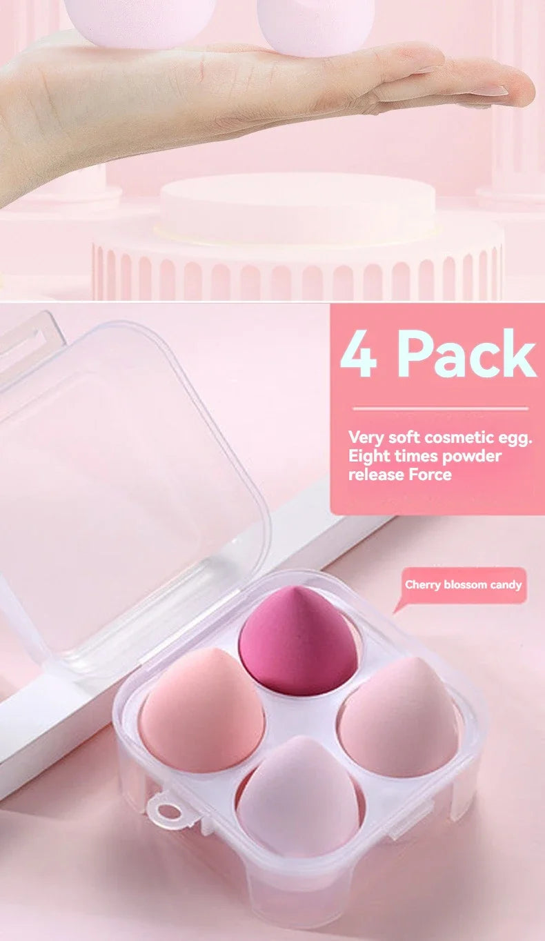 4PCS Ombre Makeup Sponge Set - Latex-Free Blenders for Travel