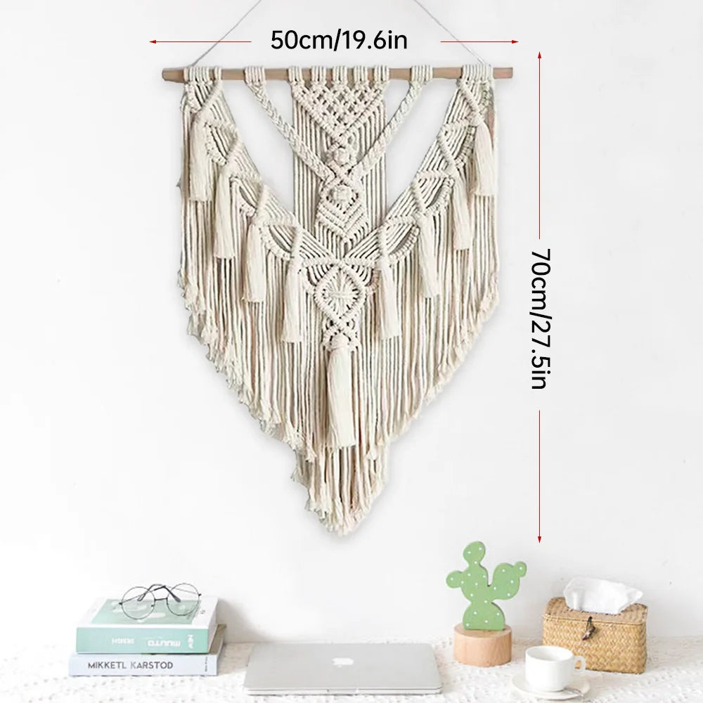 Macrame Wall Hanging Tapestry Cotton Bohemian Wall Decor
