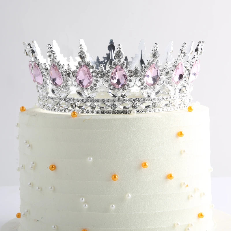 Beautiful Crystal Crown Cake Topper for Girl's Birthday Party Decoration