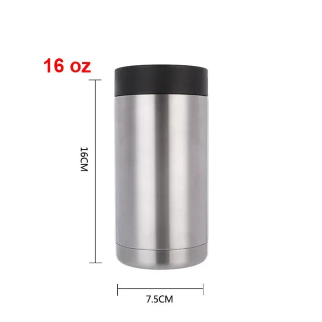 Stainless Steel Beer Cooler β Vacuum Insulated Double-Wall Bottle & Can Holder for Bars & Parties