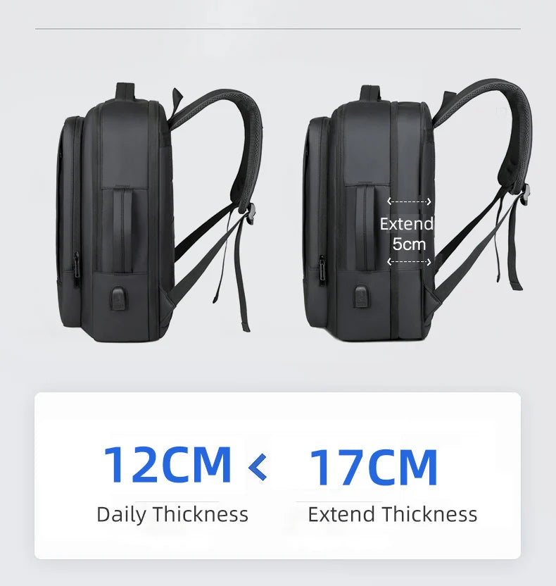 Rilibegan Men Travel Backpack Oxford Big Capacity USB Charge