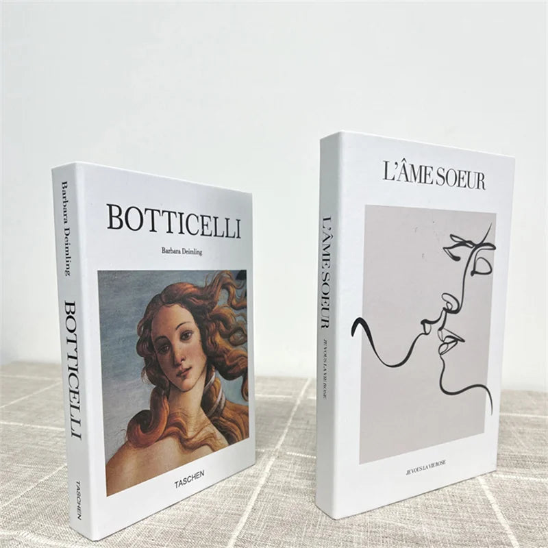2 Piece Luxury Fake Book Decoration Set for Home and Cafe Decor Vintage Style Ornaments for Study and Club