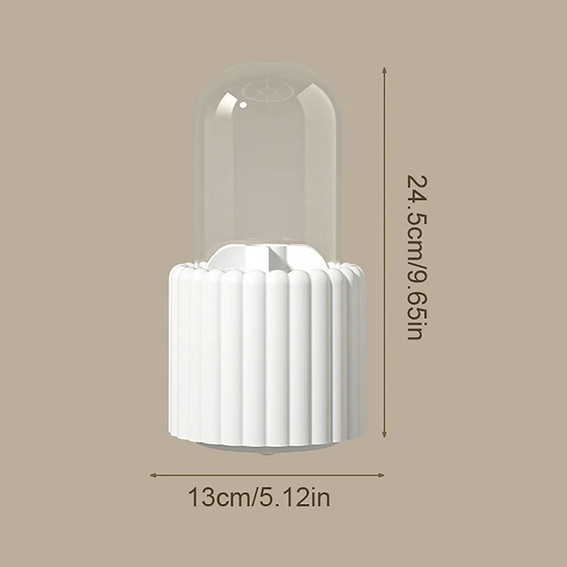 360º Rotating Makeup Brushes Holder With Lid and Organizer