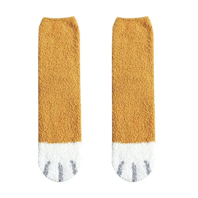 Socks Women Thicken Warm Cute Cat Paw Colorful Winter Sox