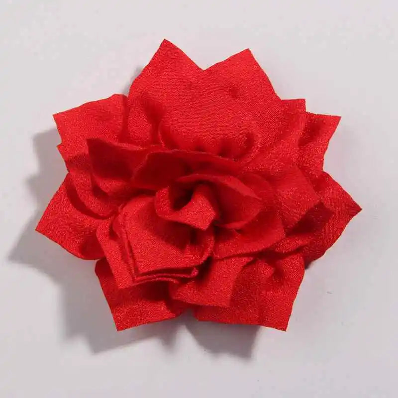 50PCS 7.5CM 2.95 Inch Fashion Lotus Satin Hair Flowers for DIY Headbands and Wedding Decor