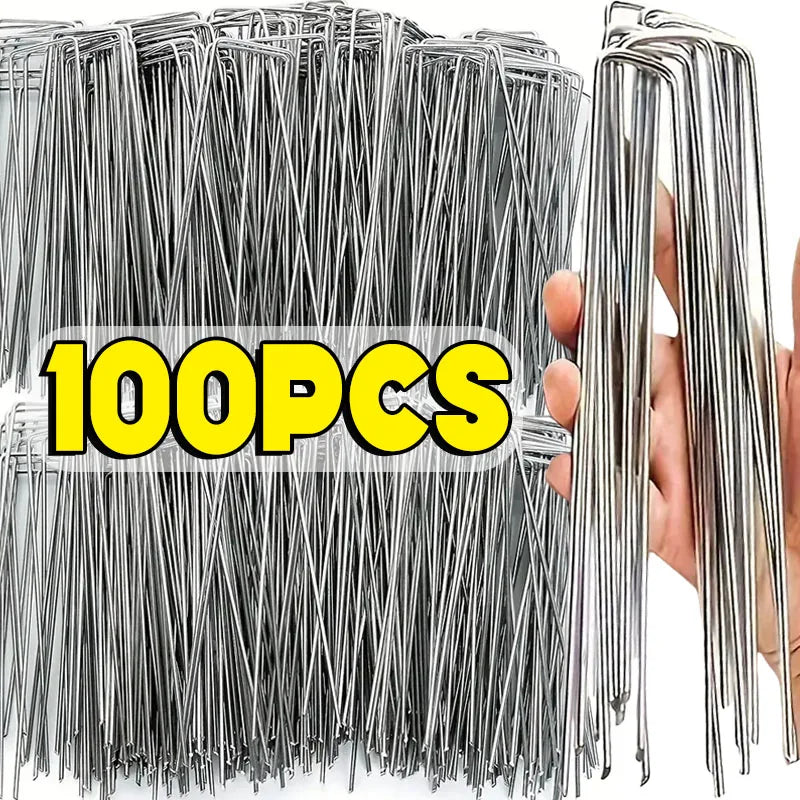 U Type Heavy Duty Garden Staples for Securing Landscape Fencing and Lawn Barriers Galvanized Sod Pins and Ground Stakes