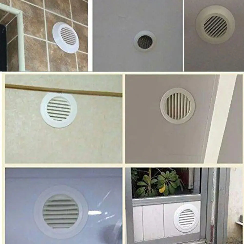 Adjustable Air Ventilation Cover Round Ducting ABS Grille for Kitchen and Bath Air Outlet