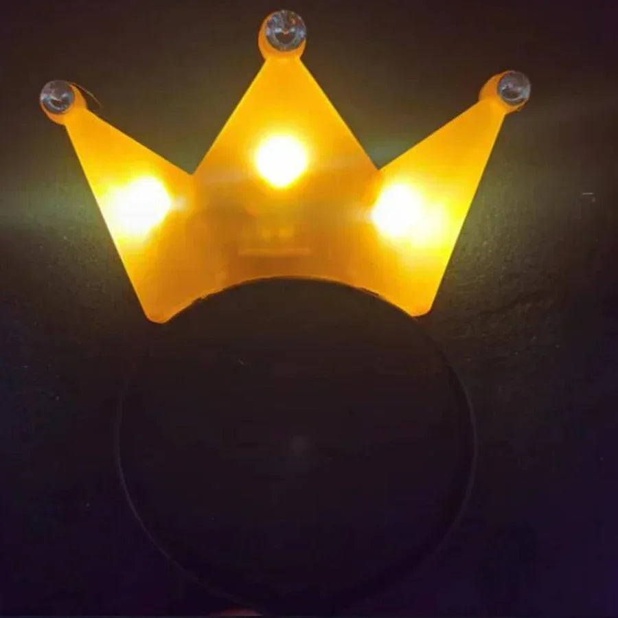 LED Princess Crown Headbands 6/12pcs Light Up Tiaras for Weddings and Parties Flashing Hair Hoops
