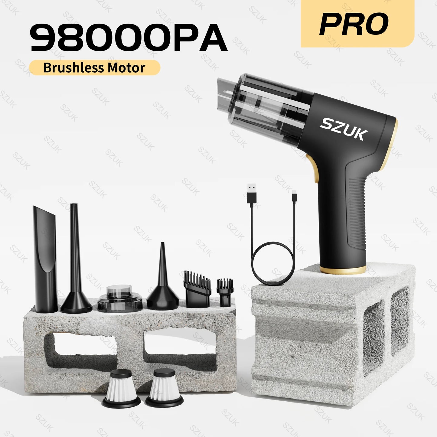 98000PA Portable Handheld Car Vacuum Cleaner Mini Wireless Strong Suction USB for Home and Car Cleaning