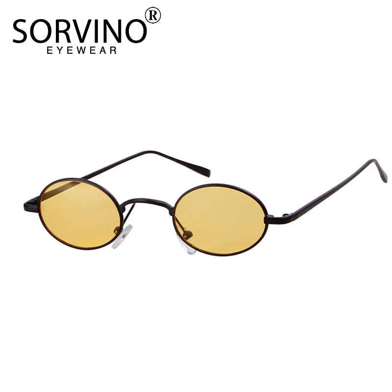 SORVINO Skinny Steampunk Oval Sunglasses 2020 Women Gold Shades