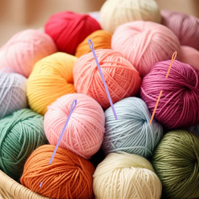 30 PCs Mixed Color Plastic Knitting Needles Crochet Hooks for DIY Sweater Weaving Tools