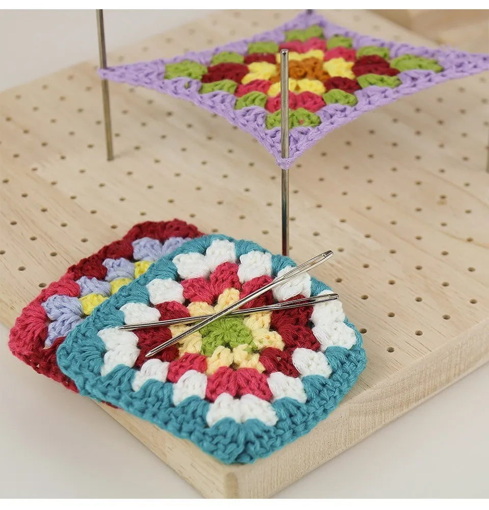 Wooden Knitting Blocking Board for Granny Squares Shawls Scarves Socks Sweaters and DIY Projects