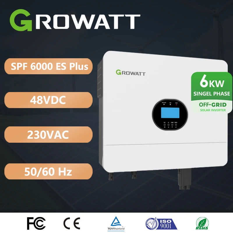 Growatt 6KW Off Grid Inverter SPF 6000 ES Plus WiFi Hybrid