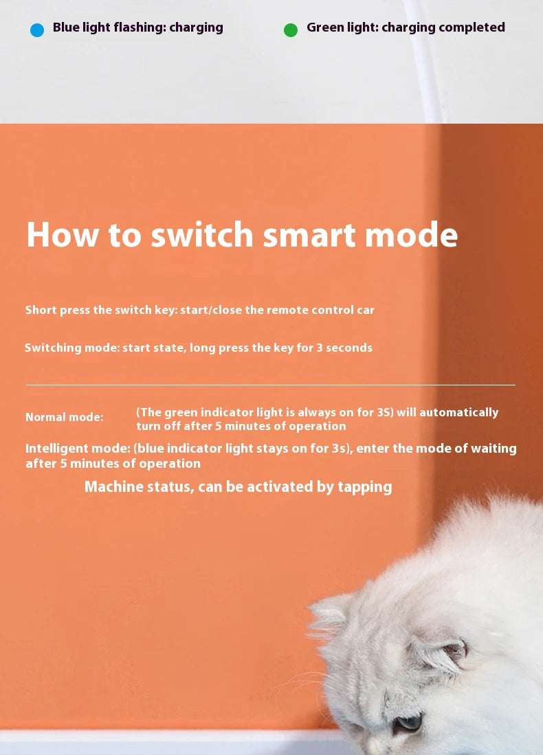 Smart Interactive Cat Toy Car Auto-Running Vehicle with Obstacle Detection for Indoor Cats