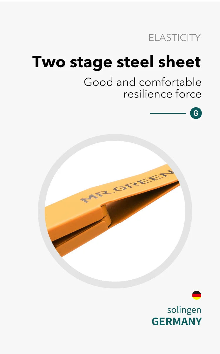 MR Green Stainless Steel Slanted Eyebrow Tweezers Colorful Beauty Tool for Precision Hair Removal