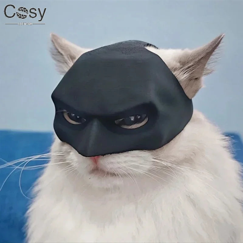 Bat Cat Avenger Mask for Halloween, Black Cosplay Hat Cat Funny Toys Cool Superhero Cat Masks Pet Supplies Photos Props