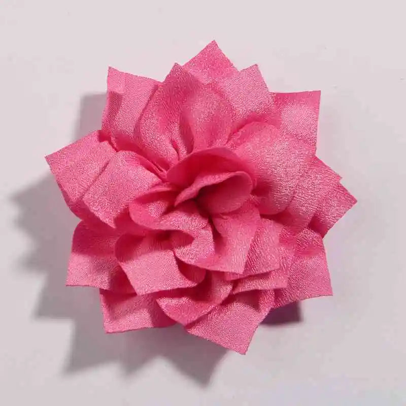 50PCS 7.5CM 2.95 Inch Fashion Lotus Satin Hair Flowers for DIY Headbands and Wedding Decor