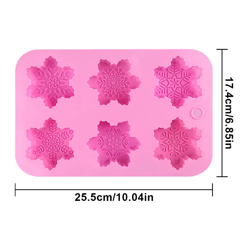 3D Christmas Snowflake Silicone Candle Molds for DIY Soap and Cake Decor
