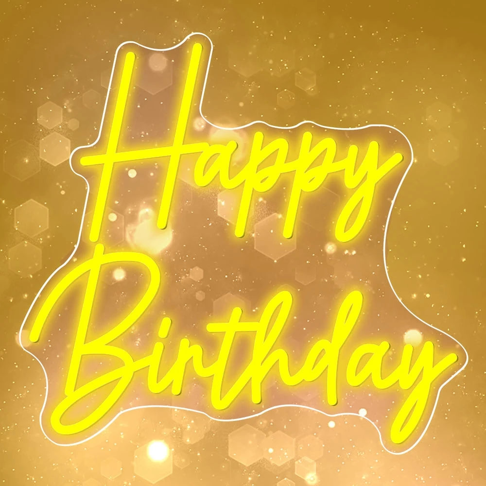 Happy Birthday Neon Sign Dimmable LED Wall Decor Light