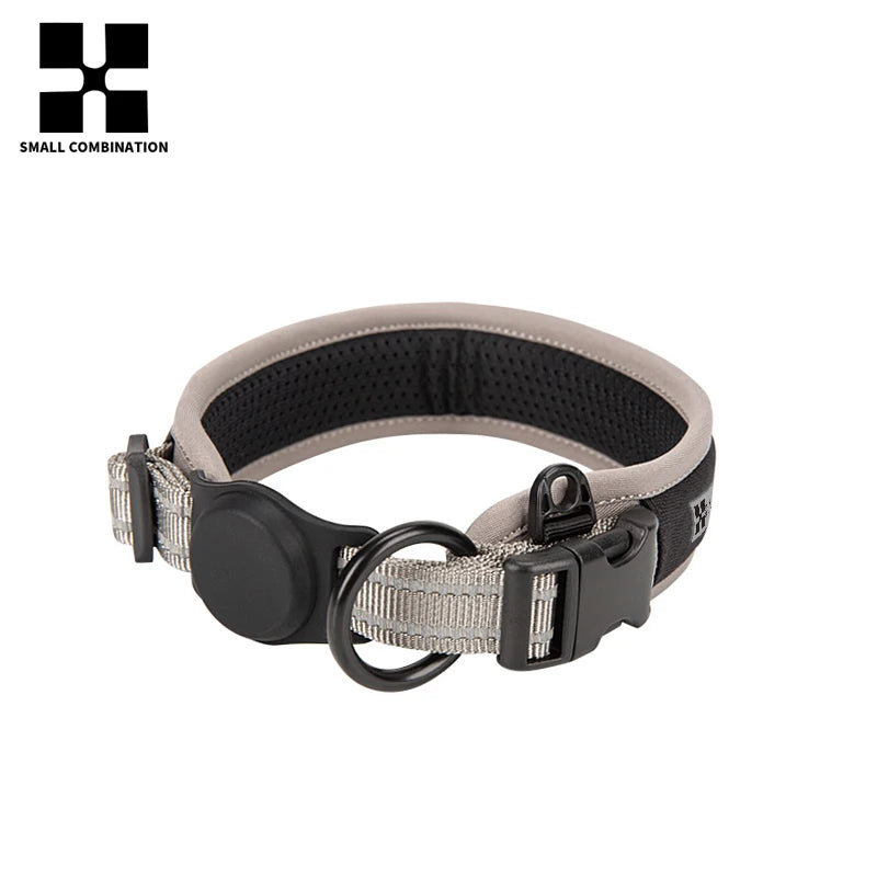 Personalized Adjustable Nylon Reflective Dog Collar with AirTag Holder for Small Medium and Large Dogs