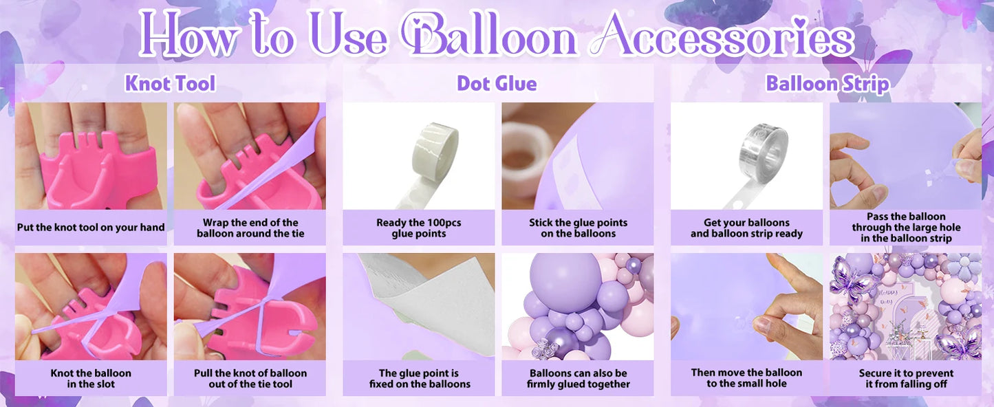 Pink and Purple Butterfly Balloon Arch Garland Kit for Baby Showers Weddings Girls Birthday Parties and Bachelorette Celebrations