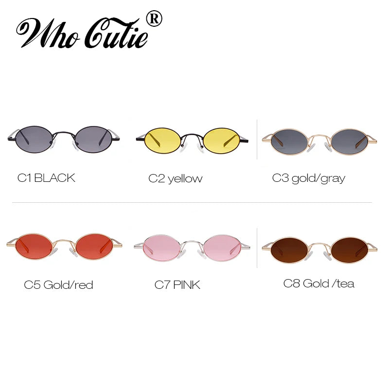 SORVINO Skinny Steampunk Oval Sunglasses 2020 Women Gold Shades